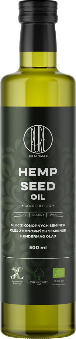 Brainmax Pure Olej z konopných semienok, BIO, 500 ml *CZ-BIO-001 certifikát