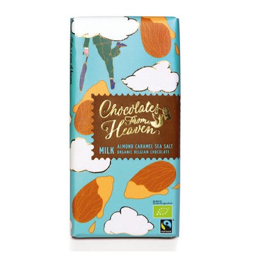 Chocolates from Heaven - BIO mliečna čokoláda s karamel. mandľami a morskou soľou 37 %, 100 g