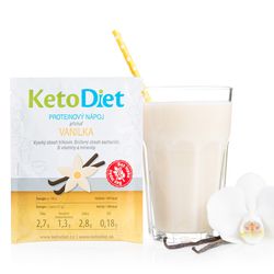 KetoDiet Proteínový nápoj príchuť vanilka (7 porcií) - 100% keto diéta