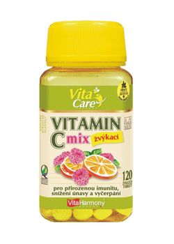 Vitamín C 100 mg MIX, pomaranč a malina - 120 zvyk. tbl