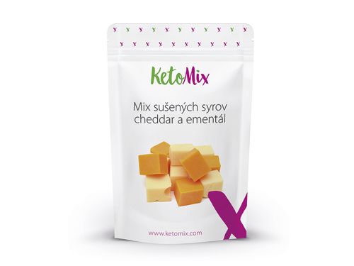 KetoMix Mix sušených syrov - cheddar a ementál - 25 g