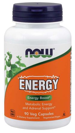 NOW® Foods NOW ENERGY Boost, metabolismus a nadledviny, 90 rostlinných kapslí