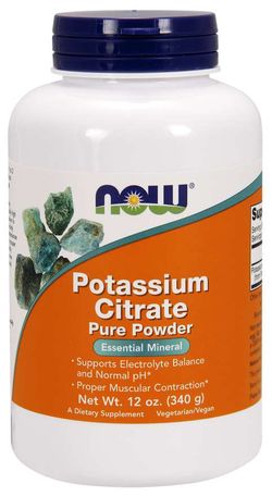 NOW® Foods NOW Potassium Citrate (draslík jako citrát draselný), Pure powder, 340g