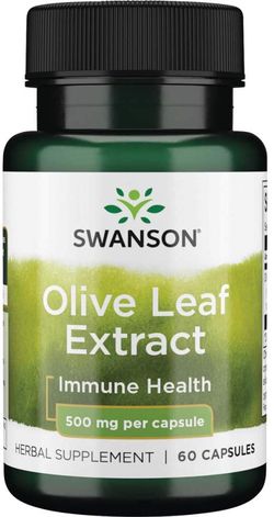 Swanson Olive Leaf Extract 500mg (Extrakt z olivového oleje), 60 kapslí