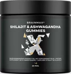 BrainMax Shilajit & Ashwagandha Gummies, 60 bonbónov