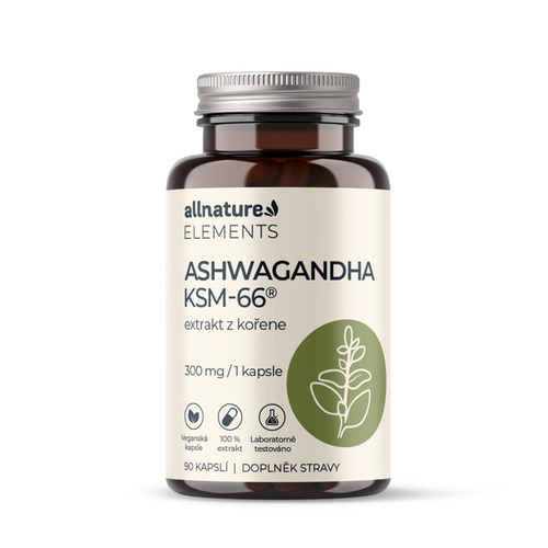 Allnature Elements Ashwagandha KSM-66 300 mg 90 kapsúl