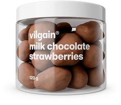 Vilgain Lyofilizované jahody v čokoláde – mliečna čokoláda 120 g