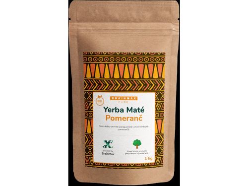 BrainMax Pure Organic Yerba Maté - pomaranč, 1000 g