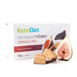 KetoDiet Proteínové tyčinky cereálne s figami (14 ks - 7 porcií) - 100% keto diéta