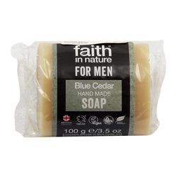 Faith in Nature tuhé mydlo pre mužov - modrý céder, 100 g