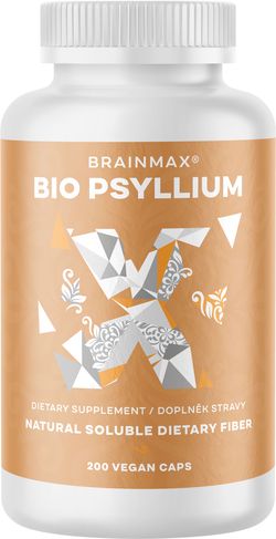 BrainMax BIO Psyllium, 800 mg, 200 rastlinných kapsúl