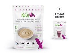 KetoMix Proteínová kaša 280 g (10 porcií) - s neutrálnou príchuťou Príchuť: jahoda
