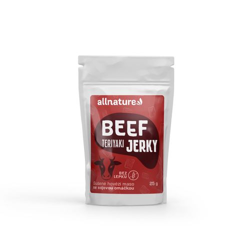 Allnature BEEF teriyaki jerky - sušené hovädzie mäso s teriyaki príchuťou 25g