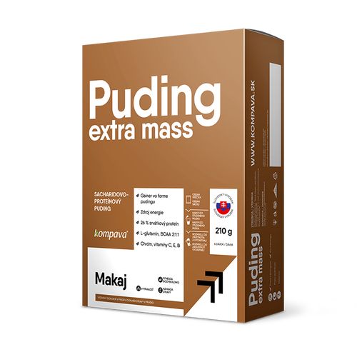 Extra Mass Puding kartón 6 dávok, vanilka-čokoláda