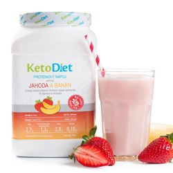 Keto nápoj s príchuťou jahody a banánu na 1 týždeň (35 porcií) - KetoDiet - 100% keto diéta