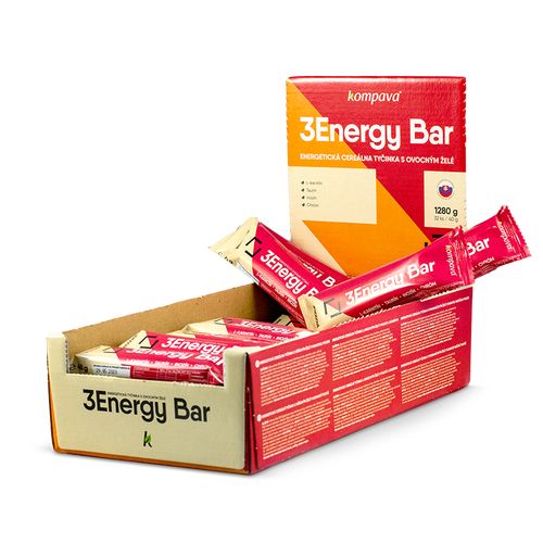 3Energy Bar kartón 32 ks, jahoda-jogurtová poleva