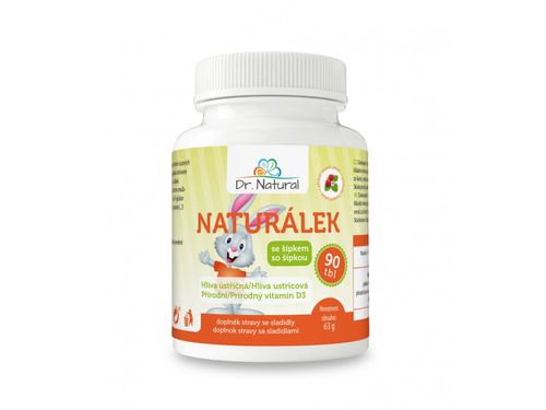 Dr. Natural Naturálek - multivitamín pre deti s hlivou a šípky 90 tabliet