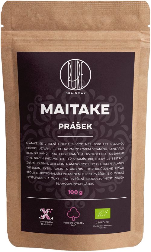 BrainMax Pure Maitake prášok, 100g *CZ-BIO-001 certifikát