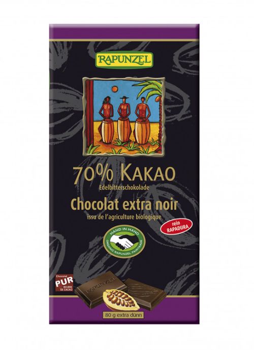 Rapunzel - Hořká čokoláda 70% BIO, 80 g CH-BIO-004