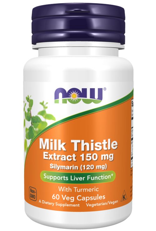 NOW® Foods NOW Milk Thistle Extract, Ostropestřec mariánský extrakt, 150 mg, 60 rostlinných kapslí