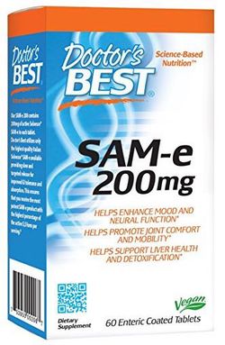 Doctor's Best SAM-e, 200 mg, 60 enterických tabliet