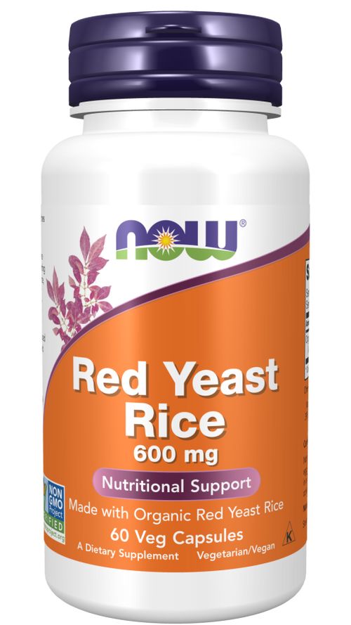 NOW® Foods NOW Red Yeast Rice (Červená kvasnicová rýže, extrakt) 600 mg, 60 rostlinných kapslí