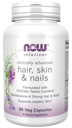 NOW® Foods NOW Hair, Skin & Nails (zdravé vlasy, pleť a nehty), 90 rostlinných kapslí