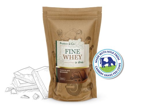 Protein&Co. FINE WHEY – prírodný proteín sladený stéviou 1 kg Príchut´: Chocolate brownie