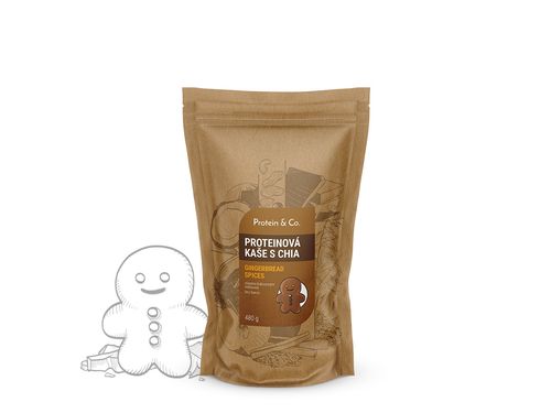 Protein&Co Proteínová kaša s chia 480 g Príchuť: Gingerbread spices, Váha: 480 g