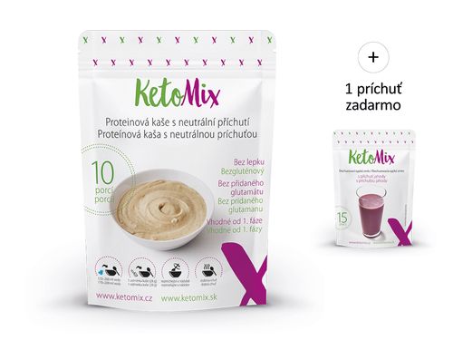 KetoMix Proteínová kaša 280 g (10 porcií) - s neutrálnou príchuťou Príchuť: čučoriedka