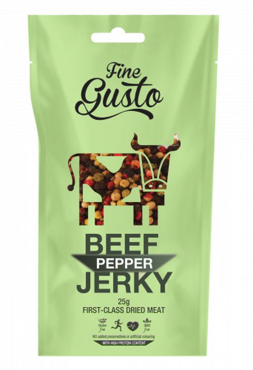 Fine Gusto - Sušené maso hovězí, Jerky, 25g - Pepř