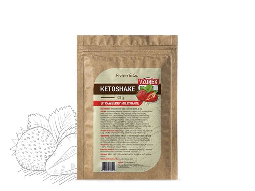Protein&Co. Ketoshake vzorka – 30 g Príchut´: Strawberry milkshake