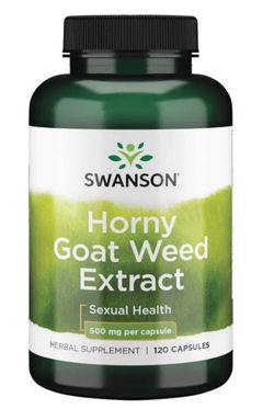 Swanson Horny Goat Weed Extract - Krpčiarka, 500mg, 120 kapslí