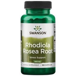 Swanson Rhodiola Rosea Root, 400 mg, 100 kapslí