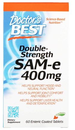 Doctor's Best SAM-e, 400 mg, 60 enterických tabliet