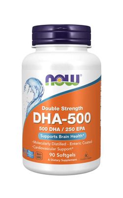 NOW® Foods NOW DHA-500, 500 DHA/250 EPA, 90 softgelových kapslí