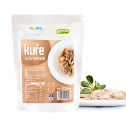 KetoLife Low carb hotové jedlo – Kurča na šampiňónoch (1 porcia) - 100% keto diéta