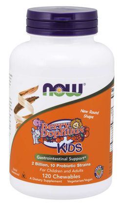 NOW® Foods NOW BerryDophilus Kids (probiotika pro děti), 120 žvýkacích pastilek