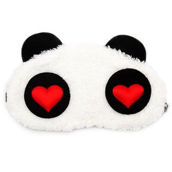 Maska na oči na spanie Panda Panda oči: červené srdce