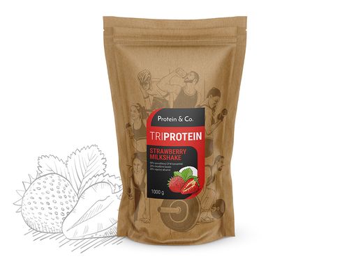 Protein&Co. Triprotein – 1 kg Príchut´: Strawberry milkshake
