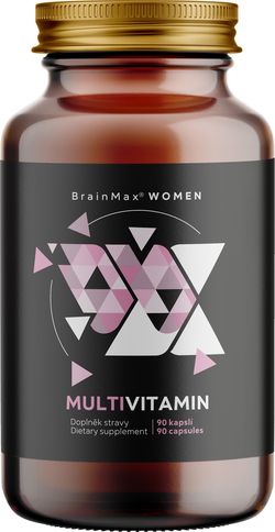 BrainMax Women Multivitamin, multivitamín pre ženy, 90 rastlinných kapsúl 33 aktívnych látok pre ženskú imunitu, krásu a hormonálnu rovnováhu
