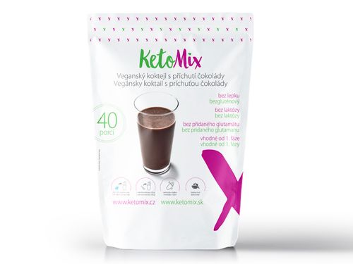 KetoMix Vegánsky koktail s príchuťou čokolády (40 porcií) 1 200 g