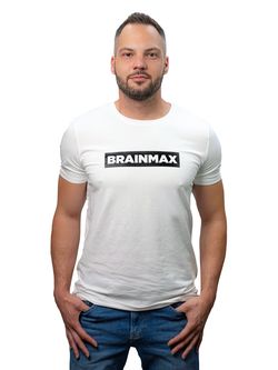 Tričko BrainMax s pruhom pánske - biele Velikost: M