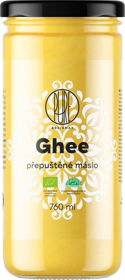 BrainMax Pure Ghí, přepuštěné máslo, BIO, 760 ml *CZ-BIO-001 certifikát