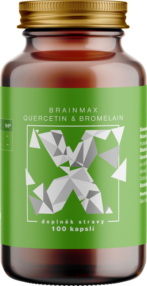 BrainMax Quercetin & Bromelain, Kvercetin a Bromelain, 100 rostlinných kapslí